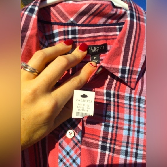 Talbots button up plaid shirt size small P NEW western gorpcore southwest petite - Picture 7 of 10